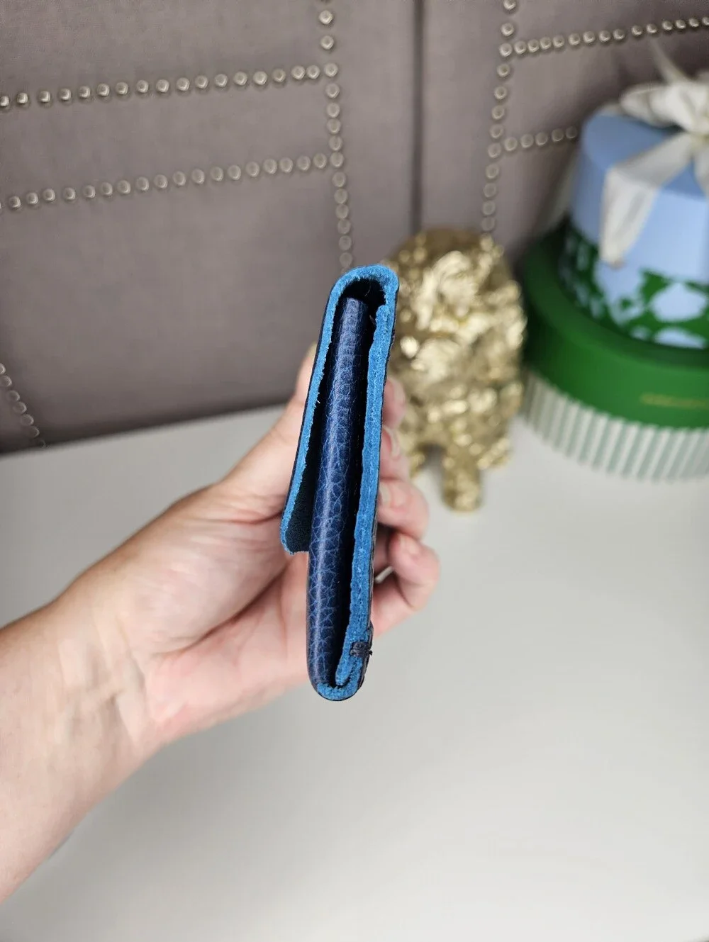 Portland Leather Goods Caspian Blue Euro Wallet